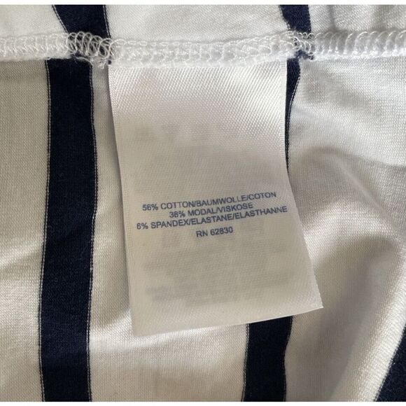 LANDS END Womens Stripe Long Sleeve Swim Shirt Rash Guard NEW Cut-Out Petite M - Picture 6 of 7